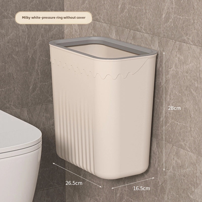 Punch-Free Wall Mounted Trash Can with Lid for Kitchen Bathroom Living Room | Home Organization & Storage