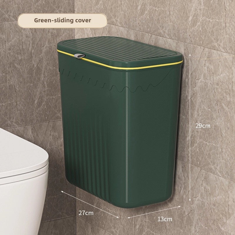 Punch-Free Wall Mounted Trash Can with Lid for Kitchen Bathroom Living Room | Home Organization & Storage