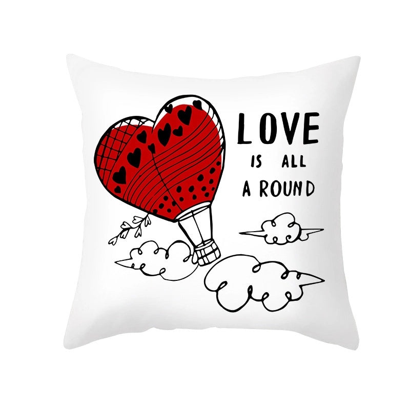 Valentine's Day Heart-Shaped Fiber Peach Skin Pillow Covers for Couch Sofa Decor|Home Decor