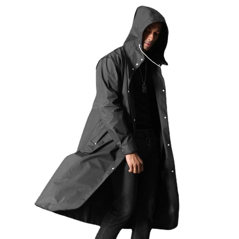 Unisex Outdoor EVA Rain Poncho Long Sleeve Waterproof Hooded Coat for Students and Travelers|Raincoats & Ponchos