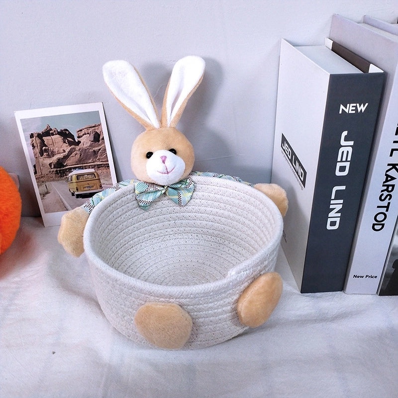 Adorable Cotton Thread Basket with Animal Design|Home Storage & Organization