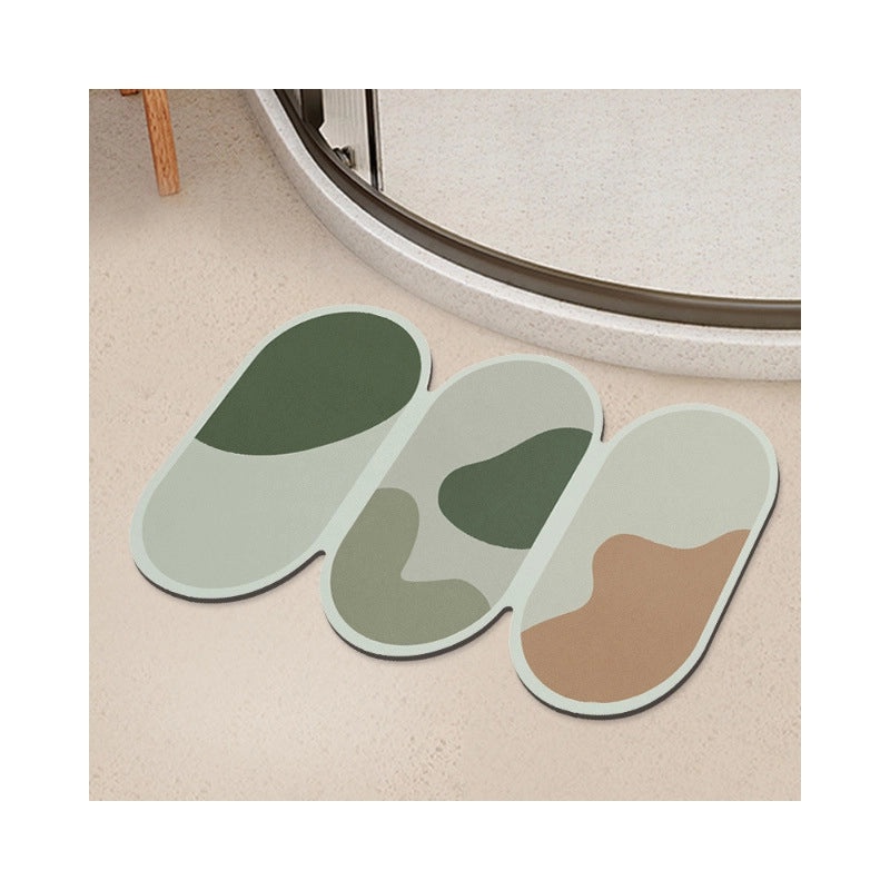 Geometric Diatom Mud Absorbent Bath Mat Non-Slip Soft Bathroom Rug|Bath Accessories