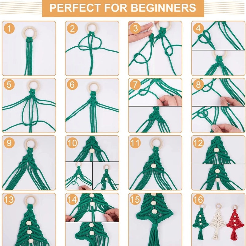 DIY Christmas Tree Kit Cotton Rope Woven Handmade Craft Material Package In Stock|Handmade Crafts & DIY Kits