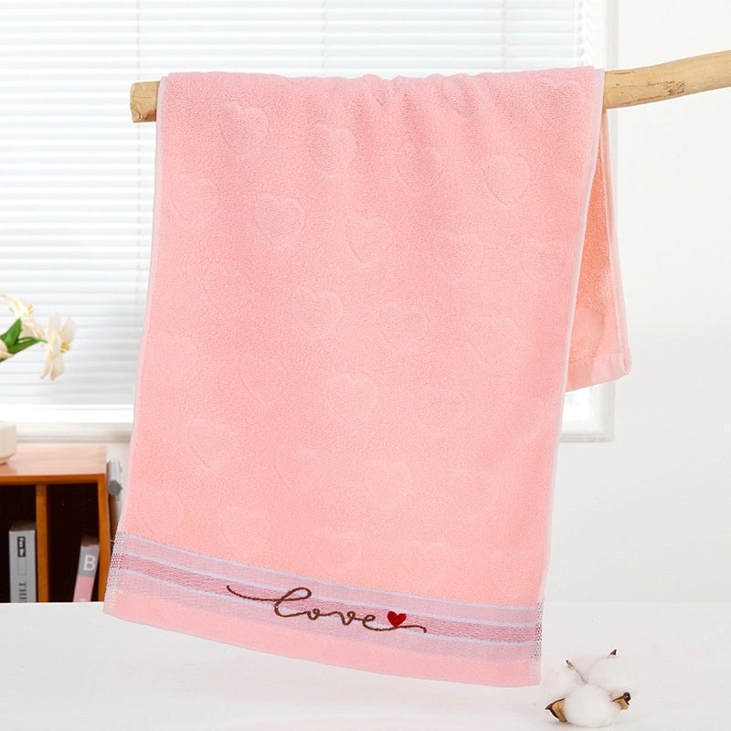 Pure Cotton Thickened Adult Face Towel with Watergrain Texture and Embroidered Logo|Home & Living Towels