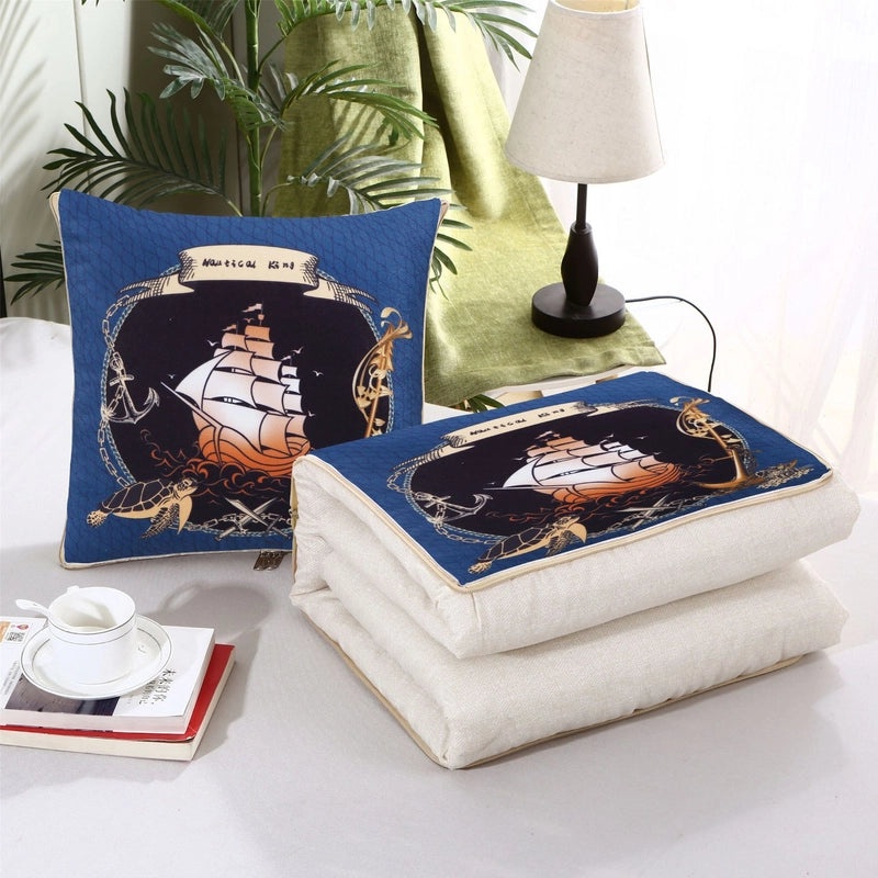 Custom Logo Pillow Quilt Dual-use Car Cushion & Sleeping Blanket Four-season Thin Blanket Gift Printing|汽车配件