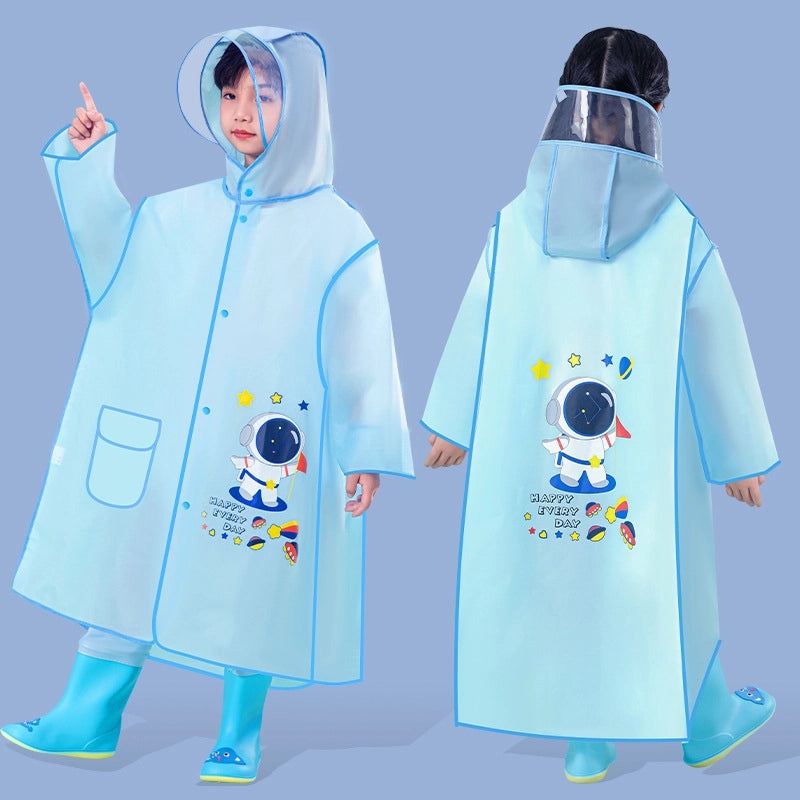 Kids EVA Raincoat with Backpack Slot Cartoon School Poncho for Boys and Girls Full Body Waterproof Outerwear|Children's Raincoats