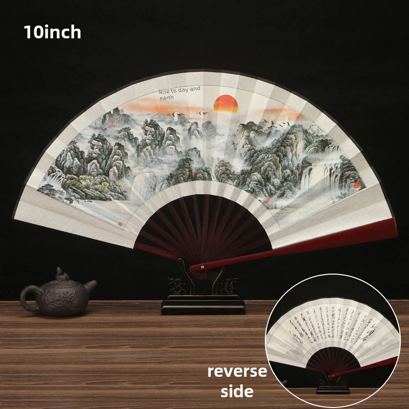 10 Inch Vintage Chinese Folding Fan for Advertising and Summer Promotion | Home & Garden > Fans & Cooling Appliances