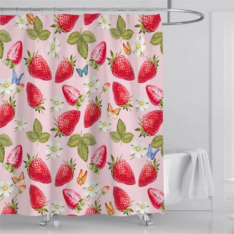 Fruit Pattern Polyester Shower Curtain for Bathroom Decor|Bathroom Accessories