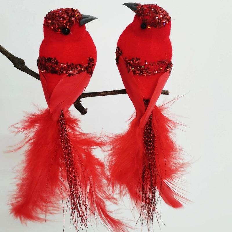 Realistic Red and White Bird Garden Ornaments for Easter and Halloween | Home & Garden Decor