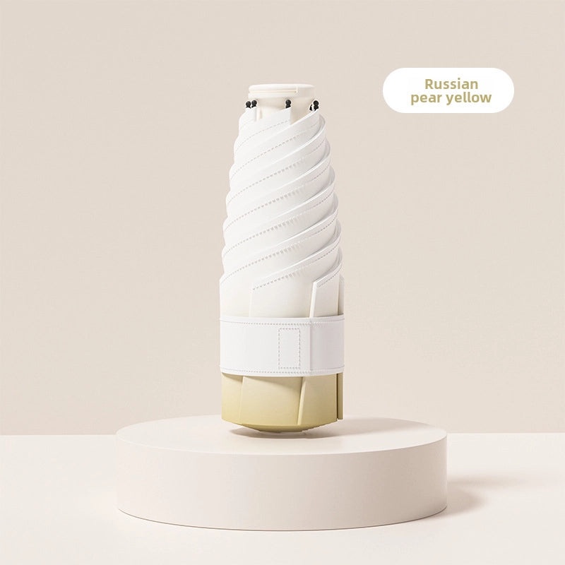 60% Foldable Sun Umbrella Women’s UV Protection Compact Portable Sunscreen Rainproof Dual-Use Mini Card Pocket|Umbrellas & Sun Protection