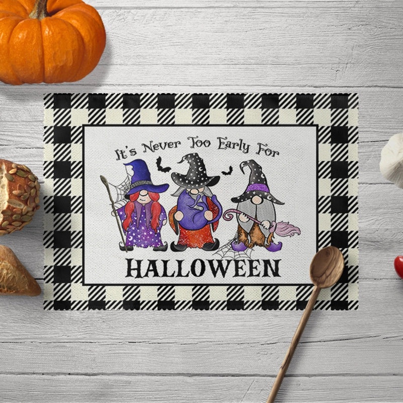 Halloween Pumpkin Skull Polyester Placemat Funny Decorative Dining Mat|Home Decor Tableware