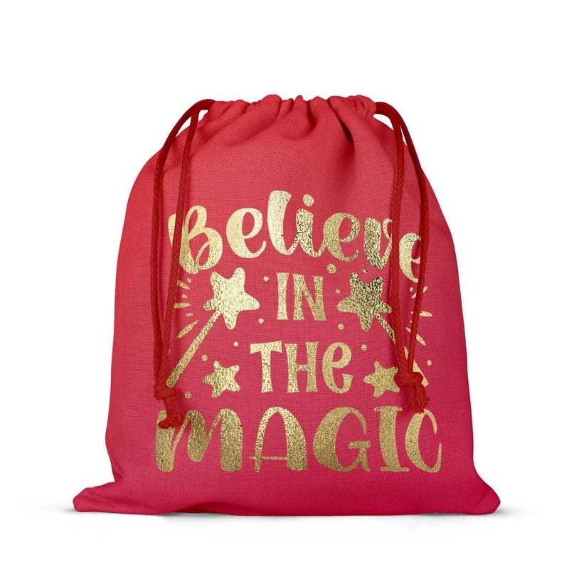 Christmas Linen Drawstring Gift Bag Portable Backpack Travel Storage Pouch | Gift Bags & Packaging