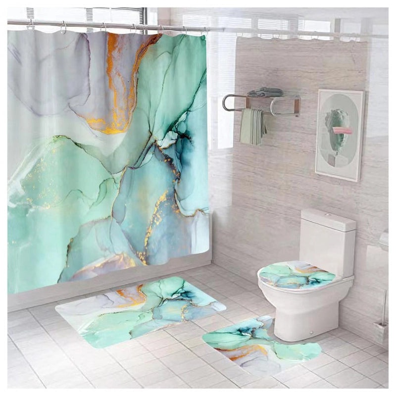 Modern Marble Pattern Polyester Shower Curtain for Bathroom|Bath & Shower Curtains