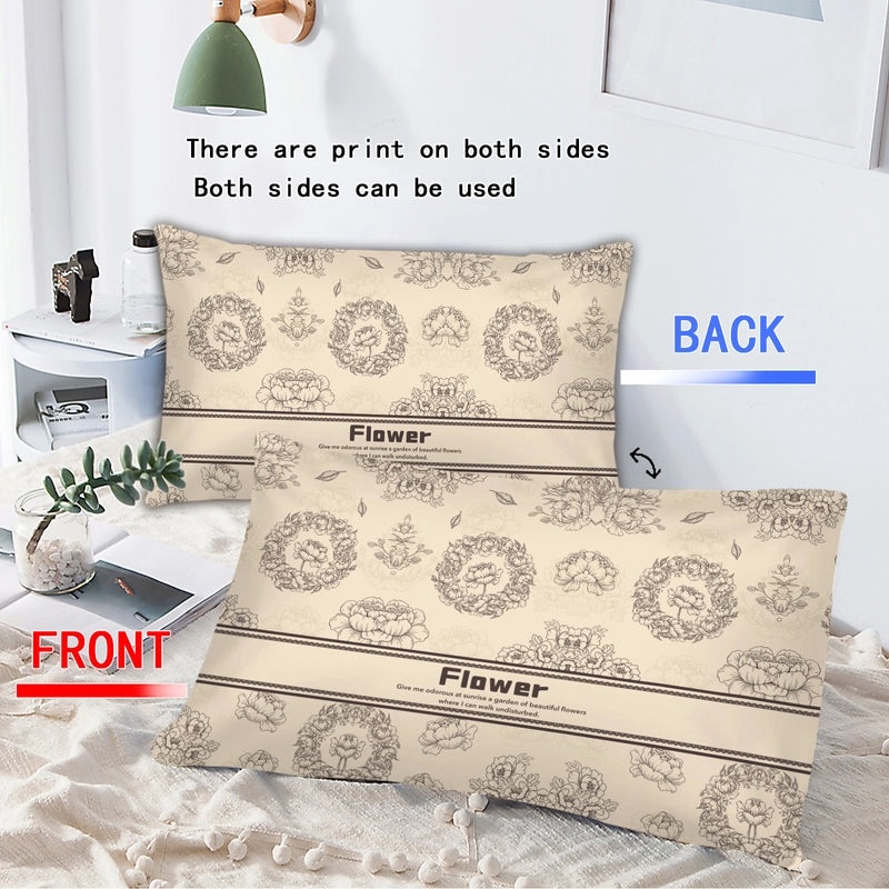 Charming Letter and Daisy Print Polyester Pillowcases for Bedding|Home Decor & Bedding