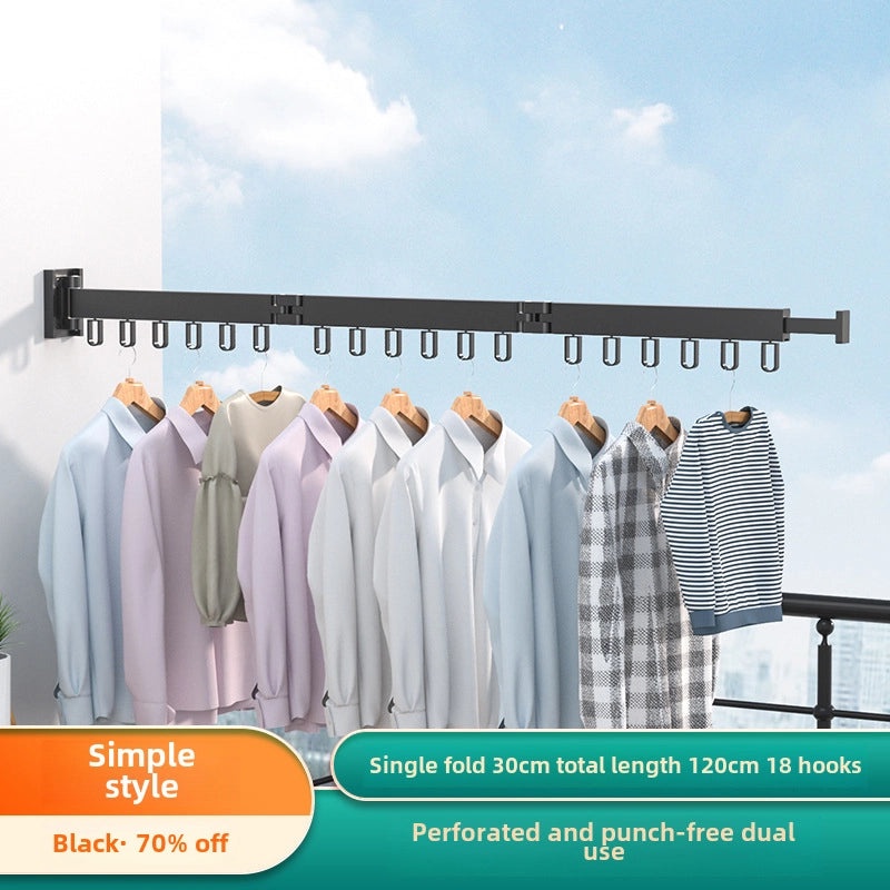Invisible Telescopic Wall-Mounted Folding Drying Rack for Indoor Clothes and Quilts|Home & Living/Storage & Organization