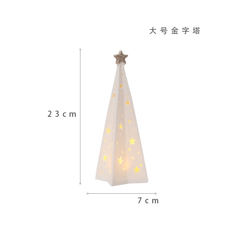 Festive Christmas Ceramic Figurines Solid Color Holiday Decorations|Home Decor