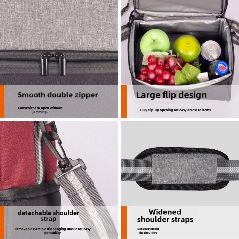 Thickened Insulation Lunch Bag Large Portable Waterproof Picnic Cooler Bag Fresh-Keeping Double-Layer Ice Bag|Outdoor & Travel Accessories