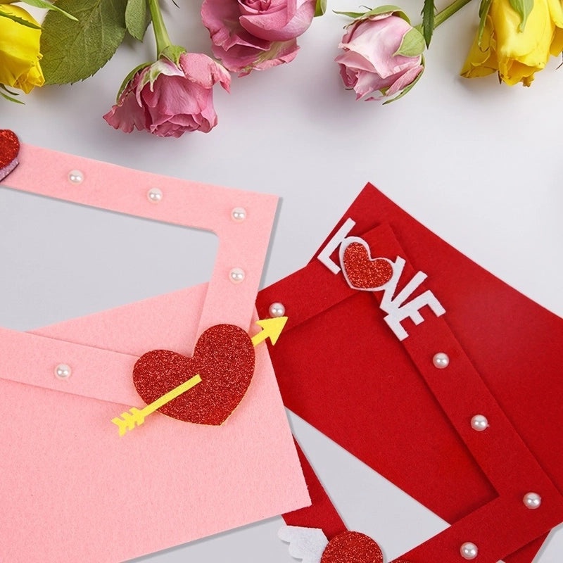 Valentine's Day Heart Letter Felt Frame Set Minimalist Classic Table Decoration Holiday Festival | Home Decor