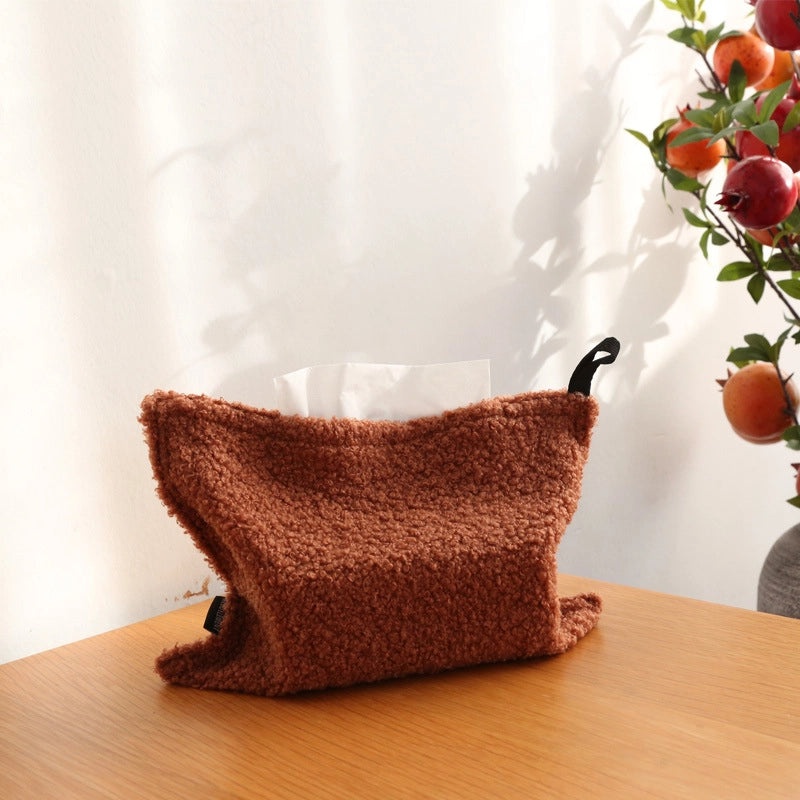 Nordic Velvet Loop Tissue Box Cover for Living Room Desktop | Home Decor Accessories