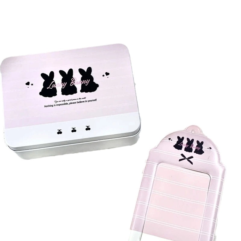 Cute Pink and Blue Rabbit Iron Storage Box for IG Style|Home Decor Storage