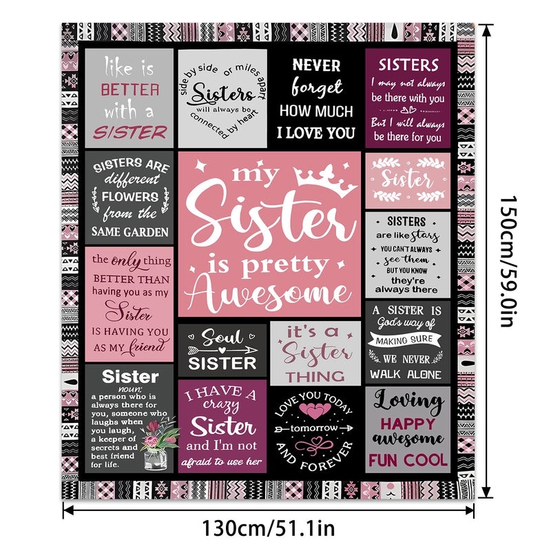 Cozy Polyester Letter Print Blanket for Couch and Sofa Decor | Home Textiles & Throws