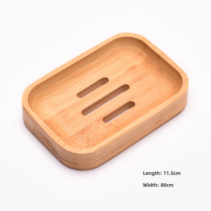 Bamboo Soap Dish with Drainage for Bathroom Hotel Use Simple Wooden Soap Tray Household Eco-friendly Design|Home & Kitchen > Bath > Bath Accessor