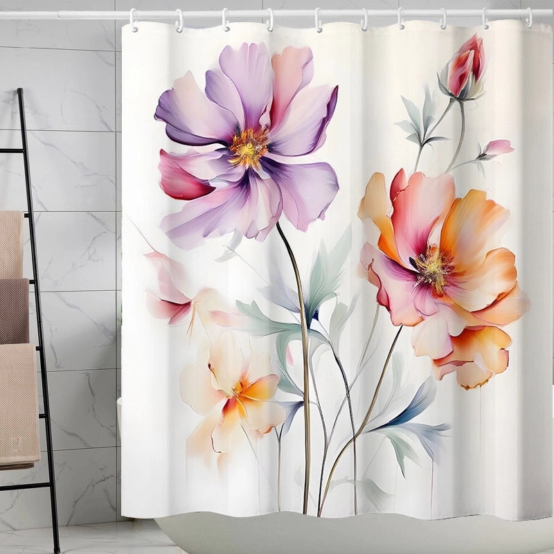 Waterproof Tropical Jungle Leaf Shower Curtain with Hooks 3D Printed Polyester for Bathroom|Shower Curtains & Accessories