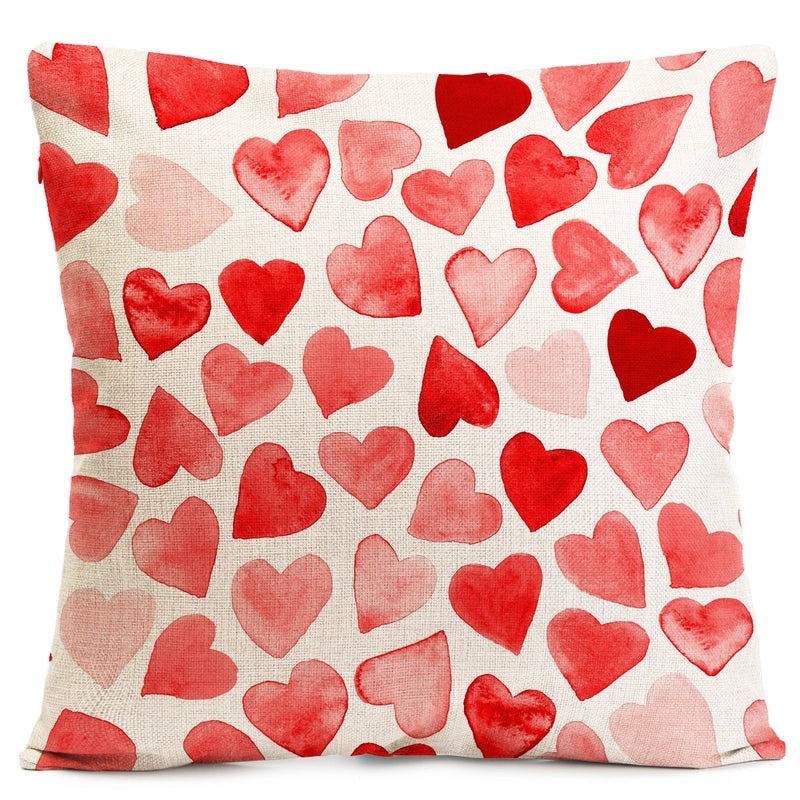 Elegant Heart-Shaped Polyester Pillow Covers for Valentine's Day | Home Decor & Sofa Accessories