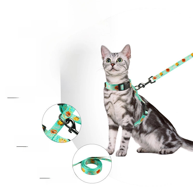 Customizable Cat Harness Leash H-Shaped Chest Strap Anti-Break Durable Cat Leash | Pet Supplies > Cat Accessories