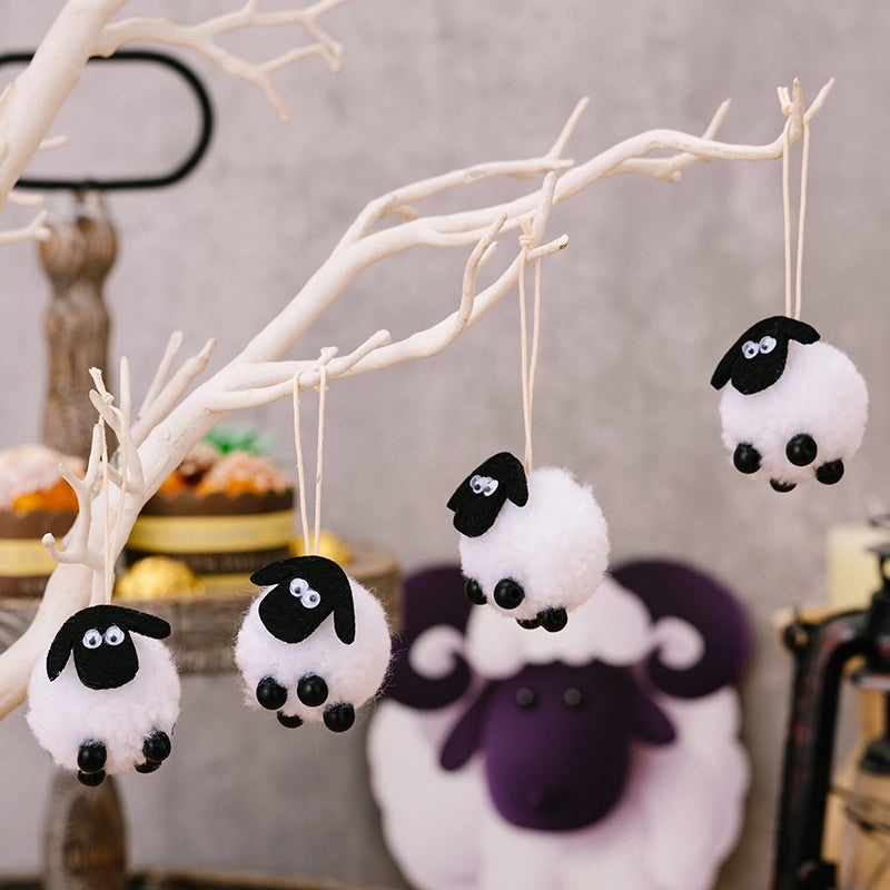 Haobei Black and White Lamb Pendant Eid Al-Adha Hanging Decoration | Home Decor