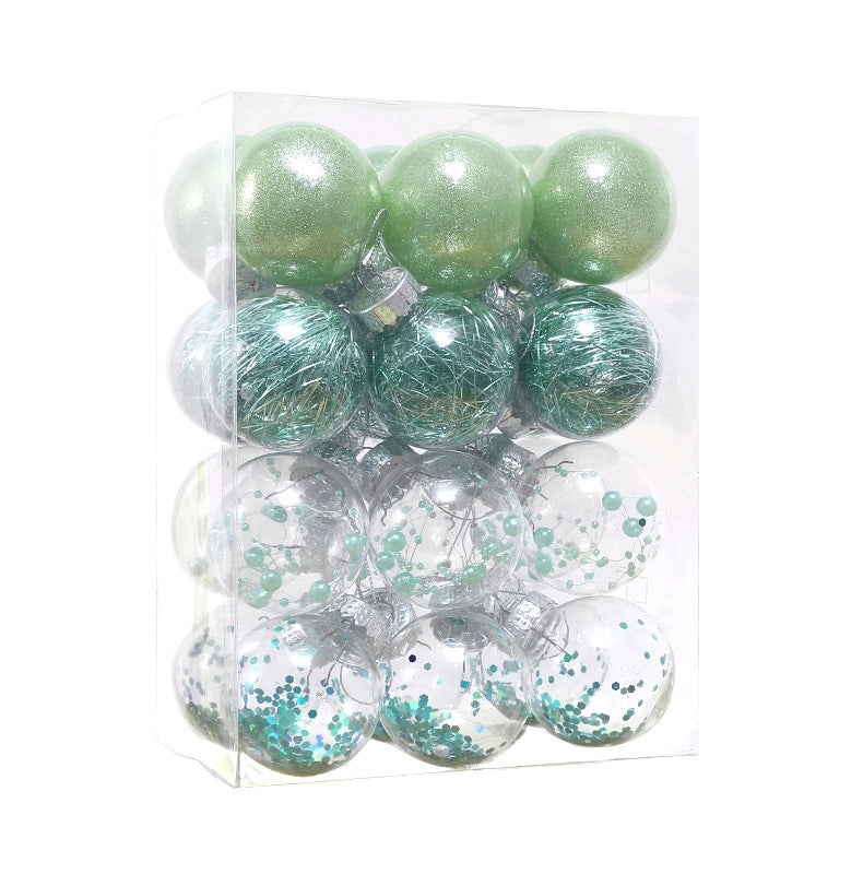 Set of 24 Transparent Plastic Christmas Balls 6cm & 8cm | Christmas Tree Decorations | Holiday Ornaments | Xmas Pendants | Festive Decor | Christ