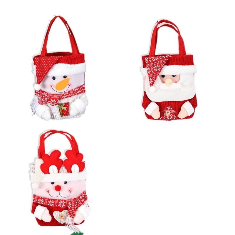 Nordic Christmas Gift Bags with Santa Claus Snowman and Elk Design | Holiday Party Supplies