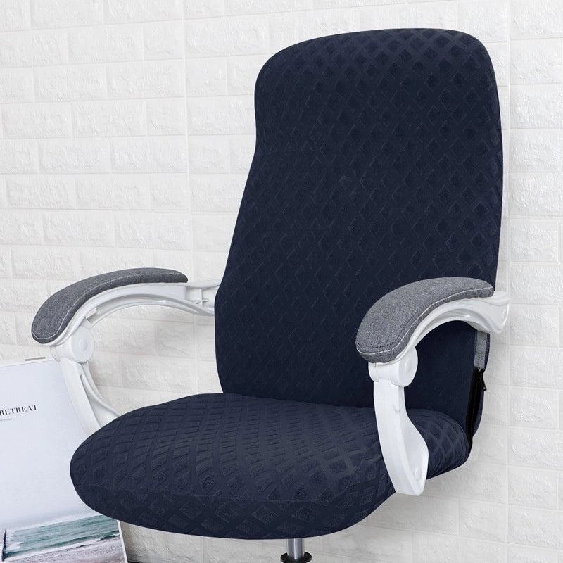 Knitted Jacquard Elastic Office Chair Cover with Pineapple Grid Pattern for Rotating Armrest Computer Chair|Office Furniture Accessories