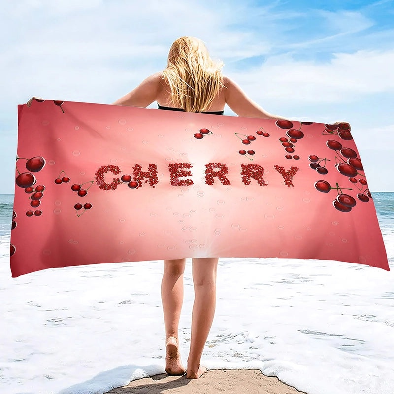 Adorable Cherry Patterned Superfine Fiber Towel | Home & Kitchen Towels