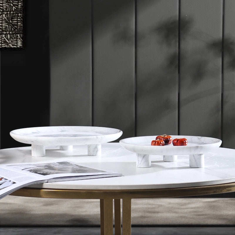 Natural Marble Fruit Plate Decorative Tray for Home Storage Hotel Model Room Soft Decoration|Home Decor