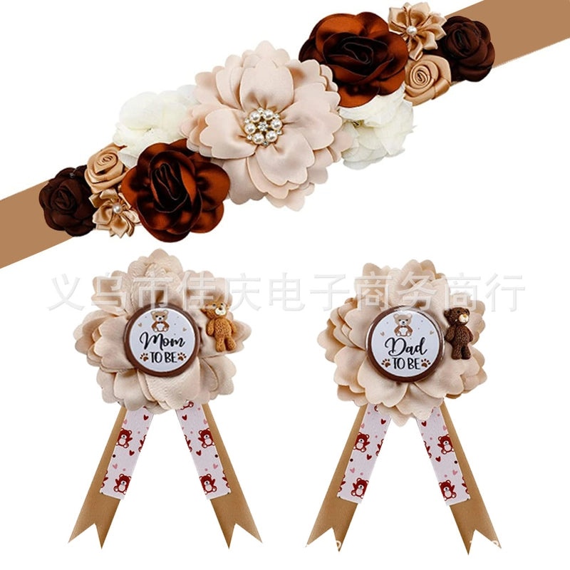 Mom To Be Flower Belt Baby Shower Corsage Badge Decorative Accessory | Baby Shower Accessories