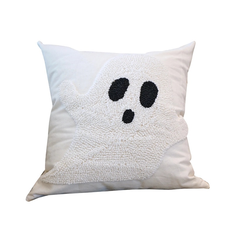 Velvet Halloween Ghost Embroidered Pillow Cover for Sofa Home Holiday Decoration | Home Decor Cushions