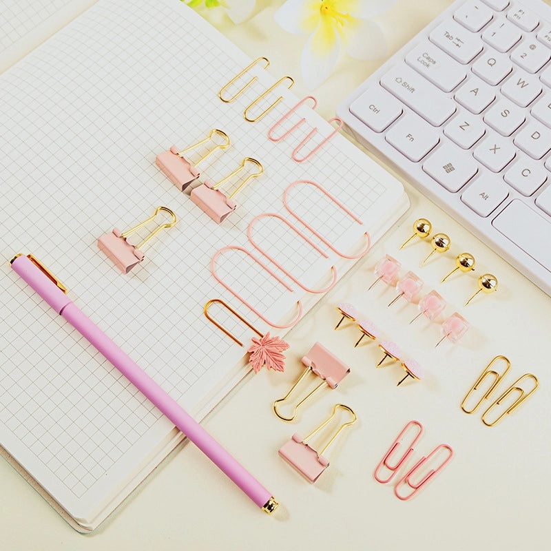 Minimalist Solid Color Metal Casual Learning Stationery Sets | Stationery & Office Supplies