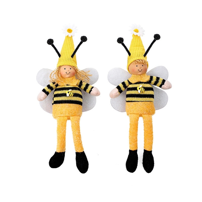 Adorable Bee Festival Wings Long-legged Miniature Doll Ornament|Home Decor & Collectibles