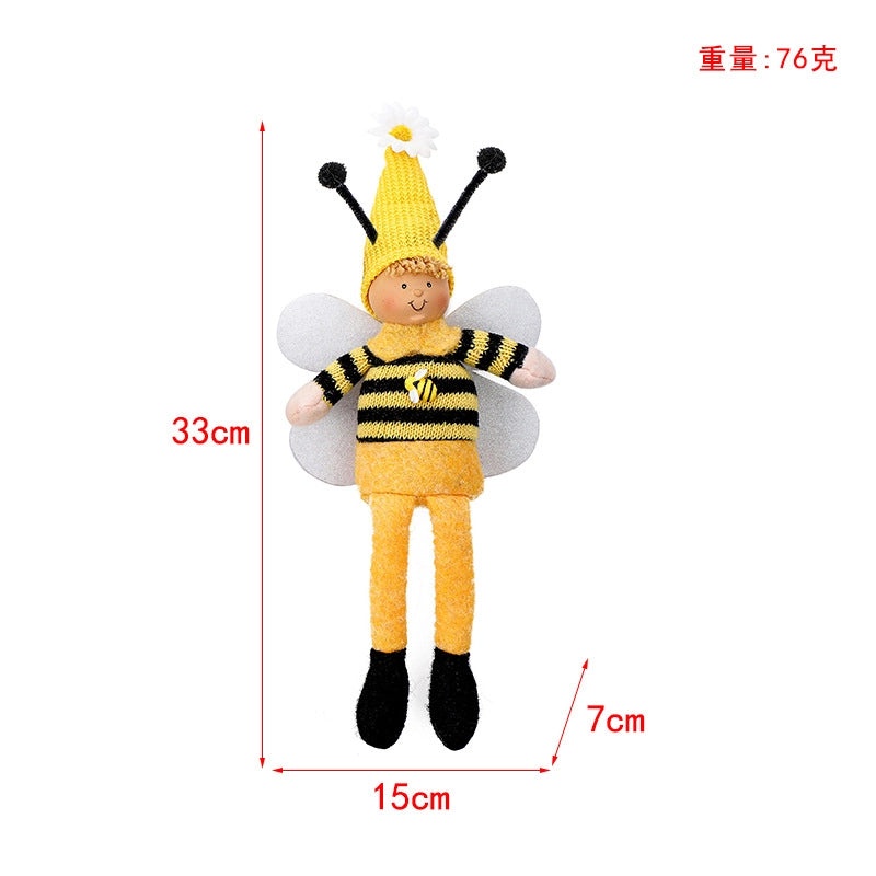 Adorable Bee Festival Wings Long-legged Miniature Doll Ornament|Home Decor & Collectibles