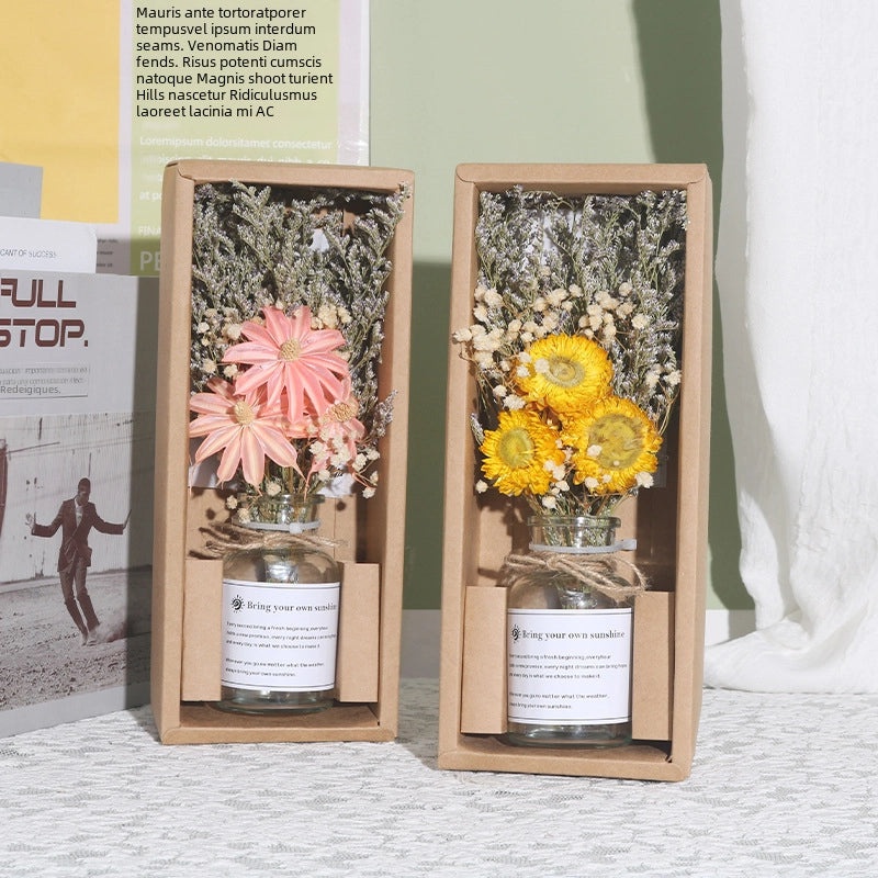 Nordic Style Dried Flower Glass Bottle Ornament for Teacher's Day and Mother's Day Gifts | Home Decor & Photography Props