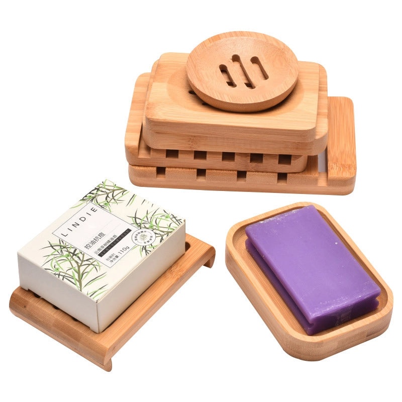 Bamboo Soap Dish with Drainage for Bathroom Hotel Use Simple Wooden Soap Tray Household Eco-friendly Design|Home & Kitchen > Bath > Bath Accessor