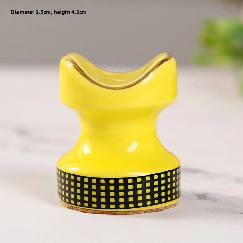 Portable Ceramic Cigar Ashtray Gold Dual-Color Mini Holder European Style | Home & Living Accessories