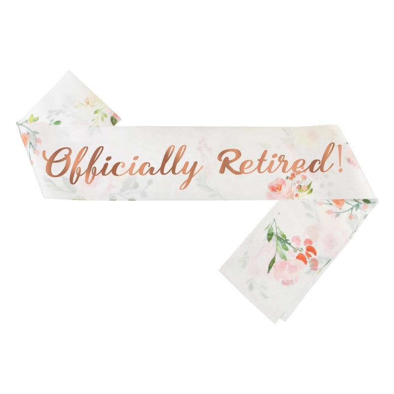 Retirement Party Hair Band and Shoulder Strap Set Pink I'm Retired Etiquette Belt with Retirement Crown|Party Accessories