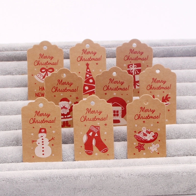 100 PCS Christmas Jewelry Packaging Cards Minimalist Letter Design|Jewelry Packaging Supplies