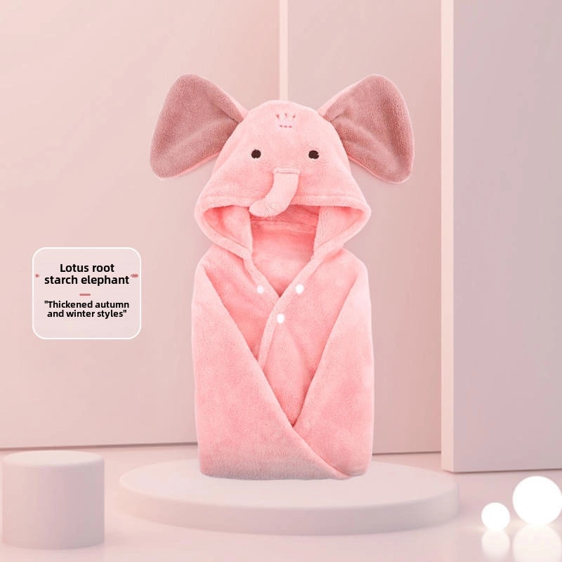 Kids Hooded Bath Towel Cartoon Quick-Dry Baby Bathrobe Soft Hooded Cloak for Children|Baby Bath Towels & Robes