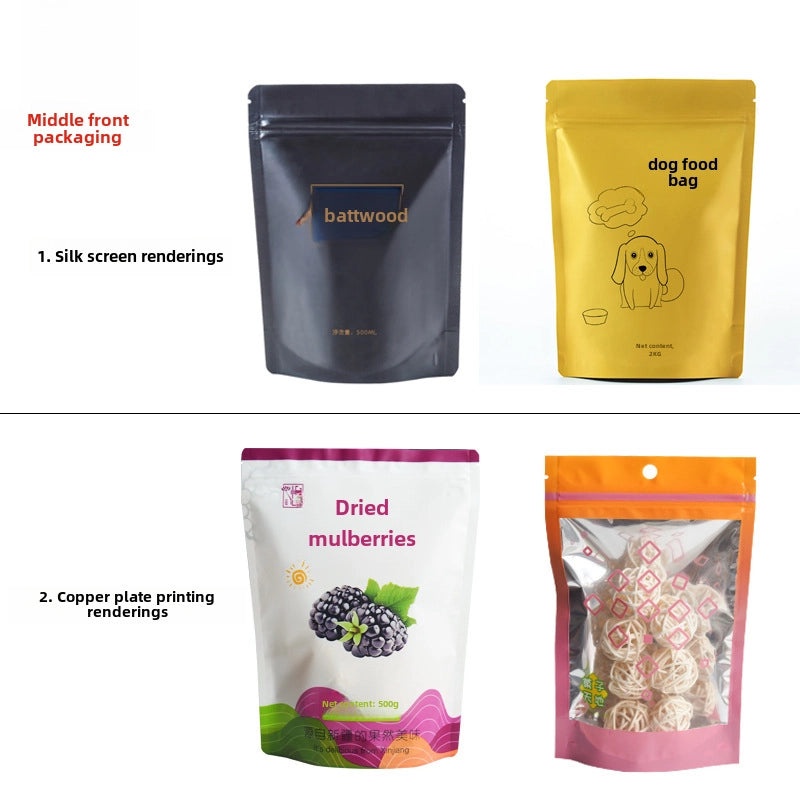 Thickened Color Aluminum Foil Zipper Bag for Food, Tea, Dried Fruit, Dog Food | Food Storage & Packaging