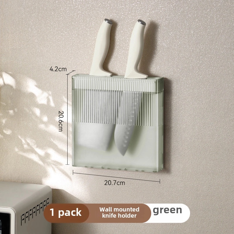 Wo Dou Kitchen Wall Mount Rack Set with Knife Holder, Chopsticks Cage, Pot Cover Storage Box | Kitchen Storage & Organization