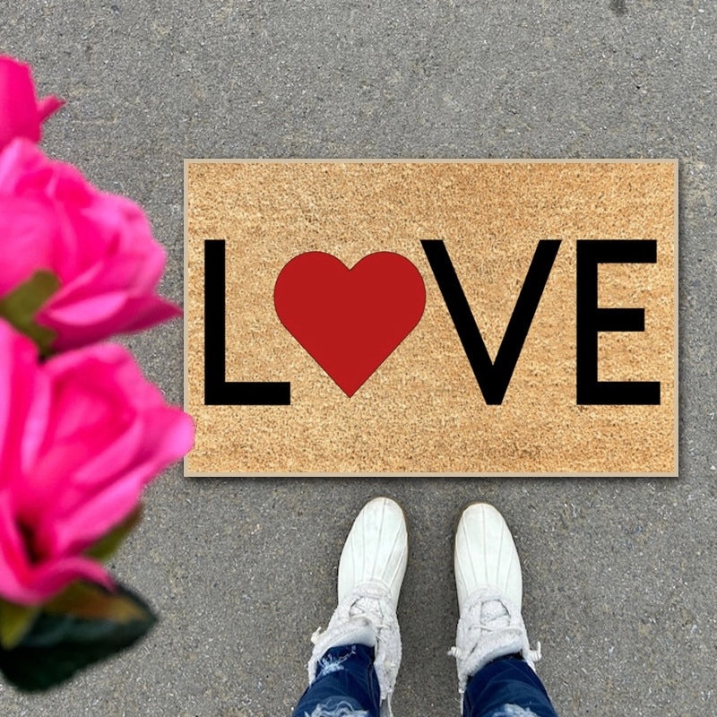 Valentine's Day Heart Shaped Polyester Bath Mat Casual Design|Home Decor & Bath Accessories