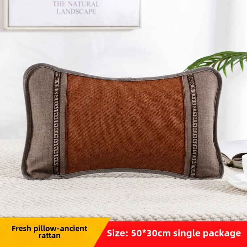 Summer Bamboo Rattan Pillow Breathable Buckwheat Neck Cushion for Adults Dorm Room|Home & Living > Bedding > Pillows